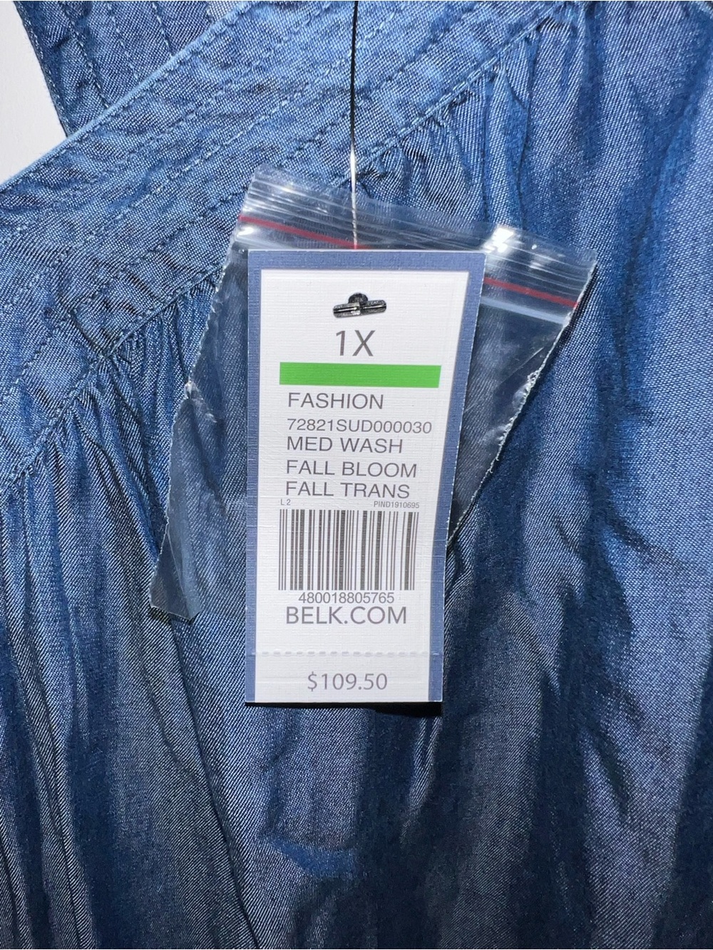 NWT Crown & Ivy Blue Embroidered Long-Sleeve Peasant Dress 100% Tencel - Picture 4 of 8